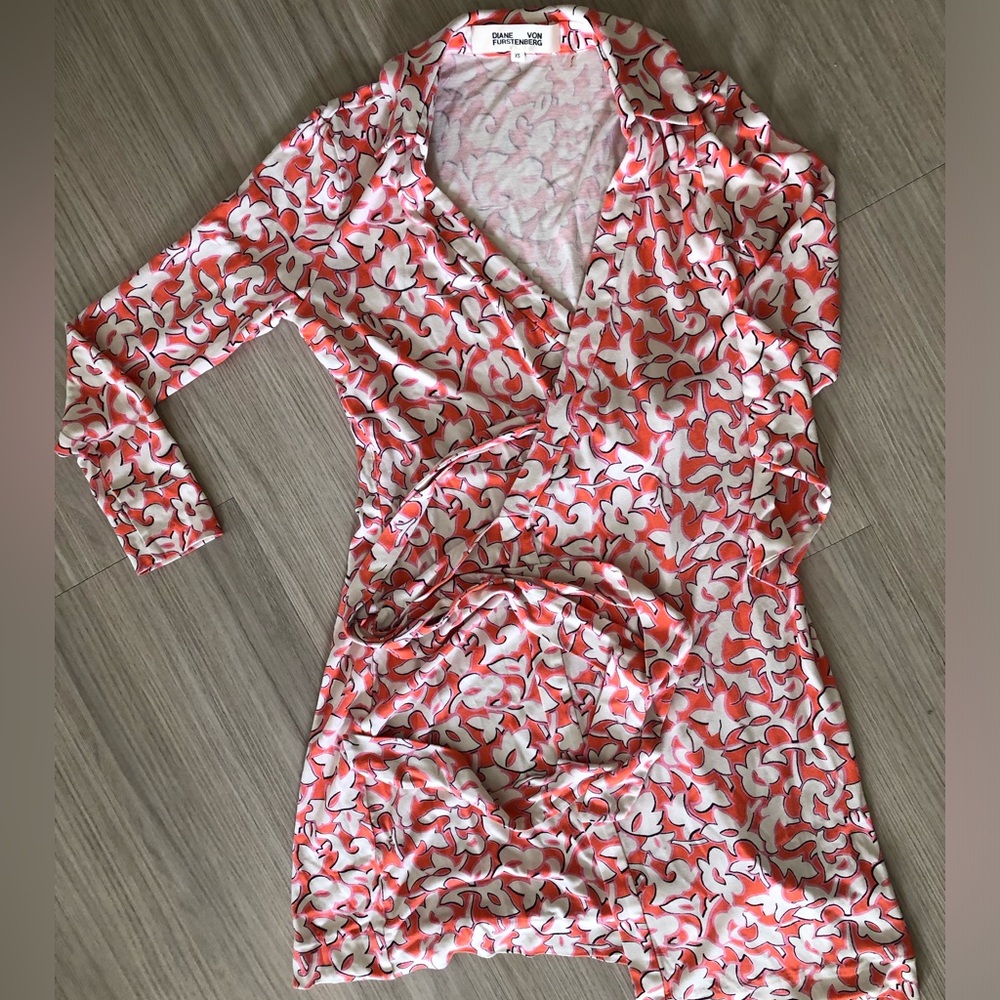 diane von furstenberg Jeanne Silk Jersey Wrap Dress size xs